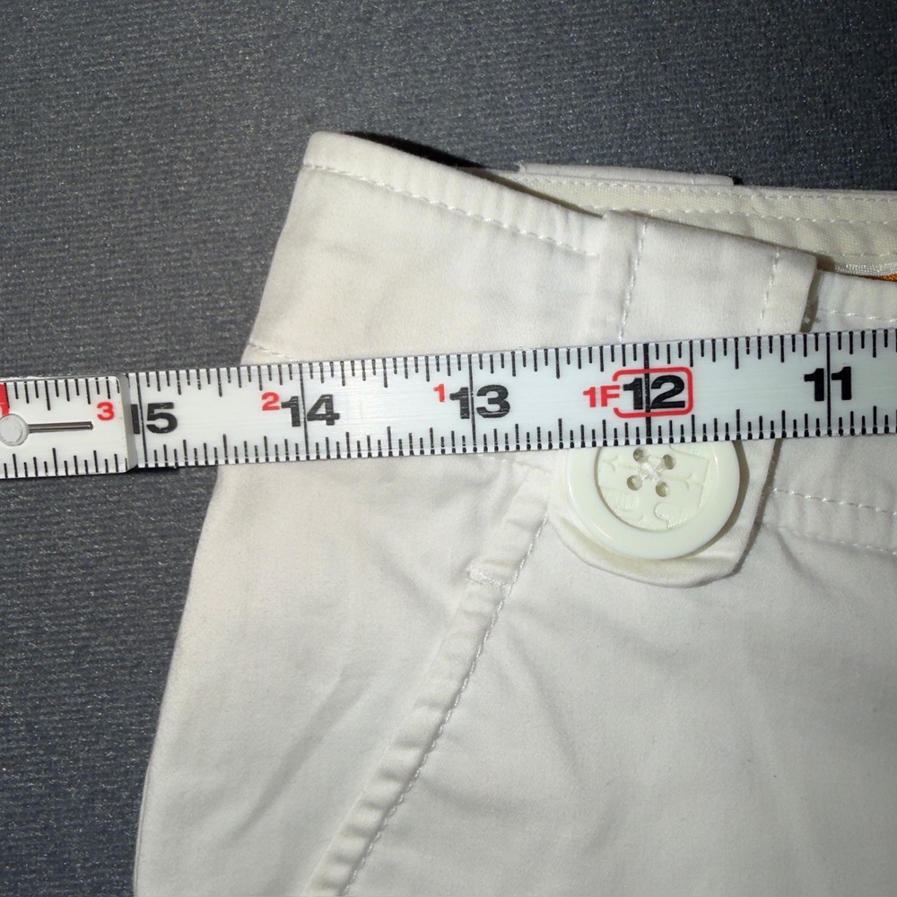 Tory Burch White Bermuda Shorts Logo Button Walking Shorts 12081220 Size 2 - Picture 5 of 9